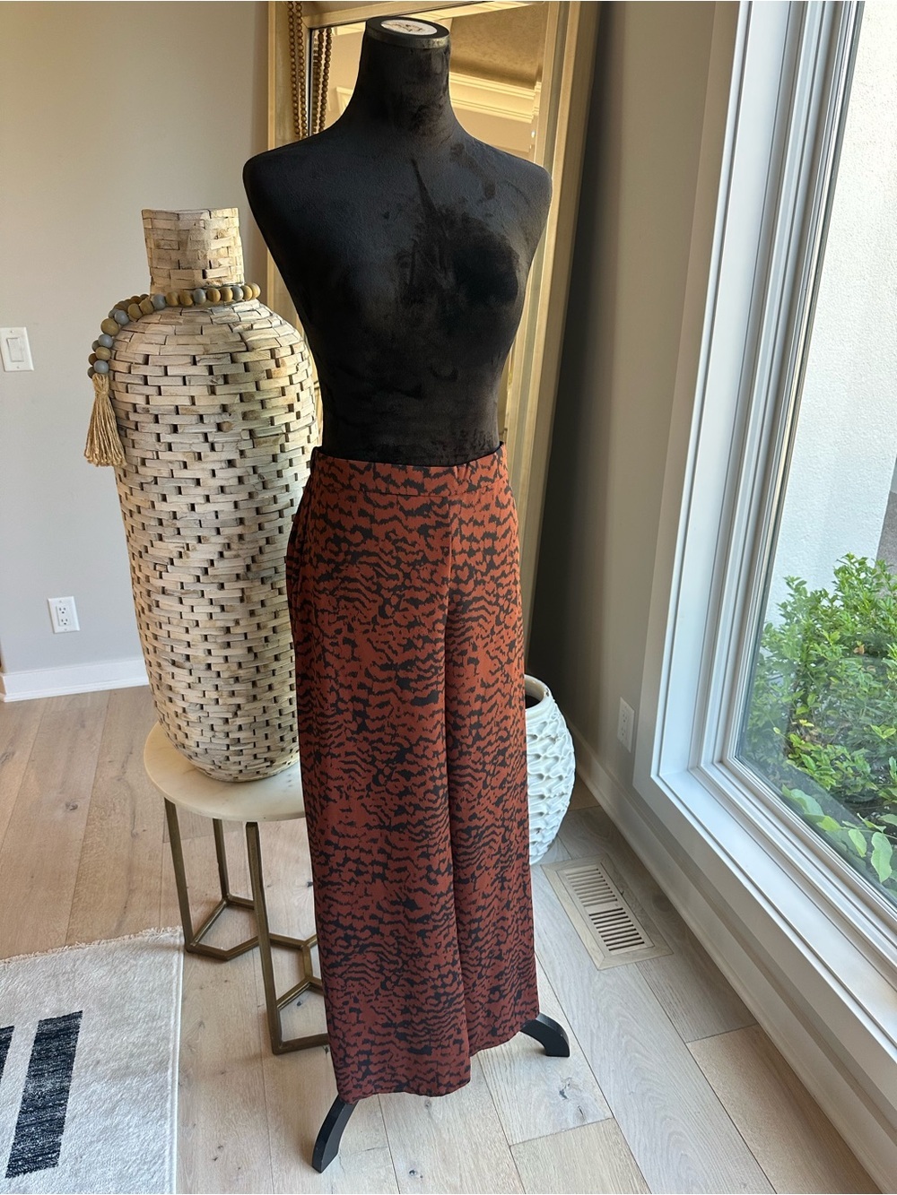 Halogen Rust and Black Animal-Print Pants